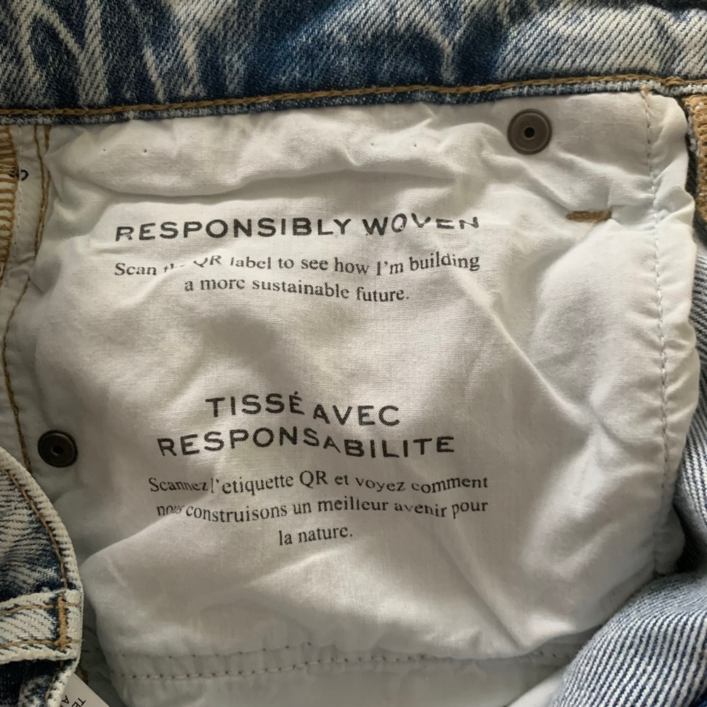 FRAME Le Slouch Bermuda Shorts Raw Hem Button Fly Blue Denim Size 23 NWT - Picture 11 of 13